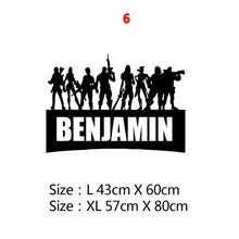 Load image into Gallery viewer, New Custom Name Battle Royal Wall Sticker Name PS4 Wall Decals For Kids Room Decor Gaming Stickers Decal Wallpaper muursticker